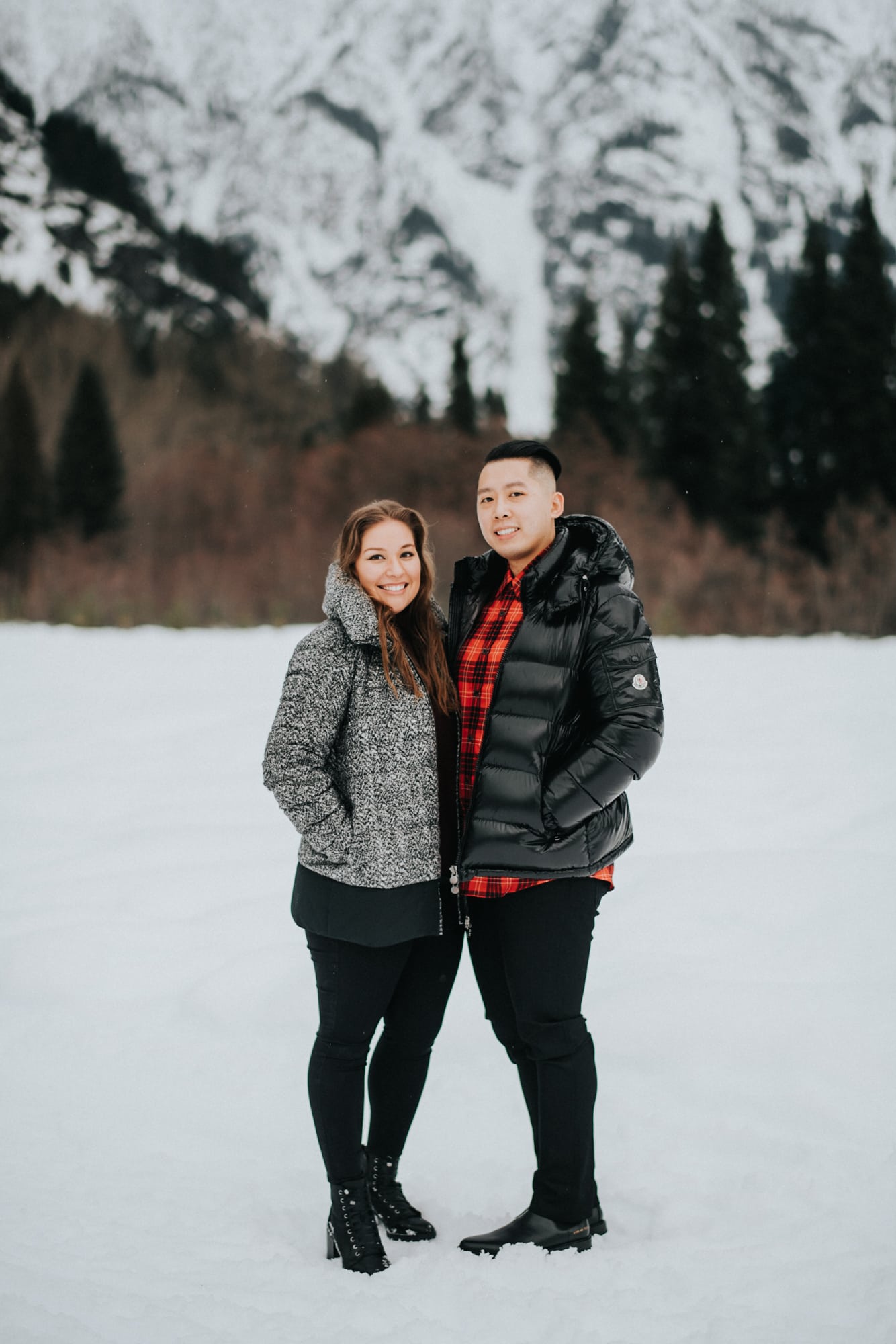 couple engagement photos at tall timber ranch