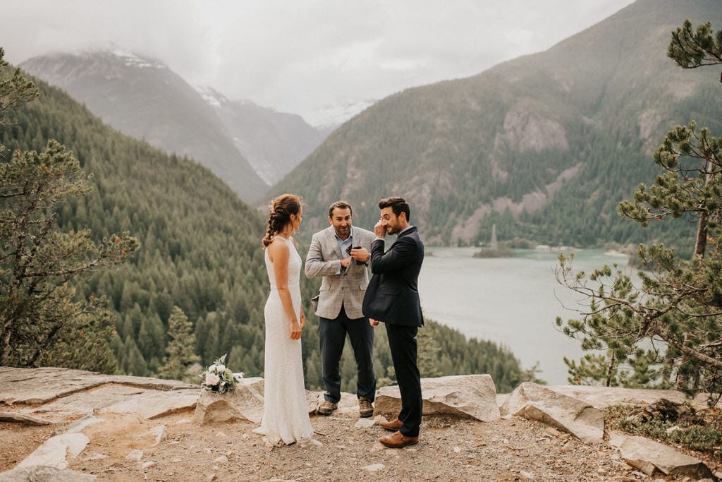 groom crying during this diablo lake elopement