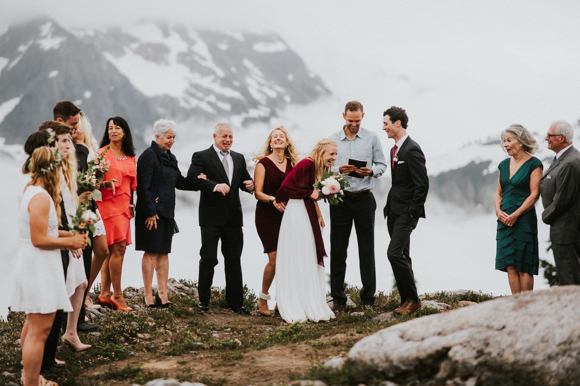 laughter during artist point intimate wedding